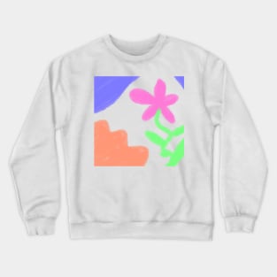 Pink blue green watercolor abstract art Crewneck Sweatshirt